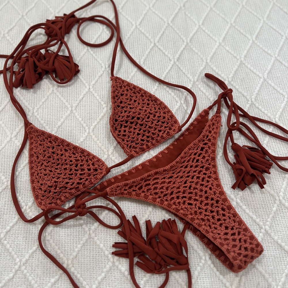 Crochet Bikini Set in Rust